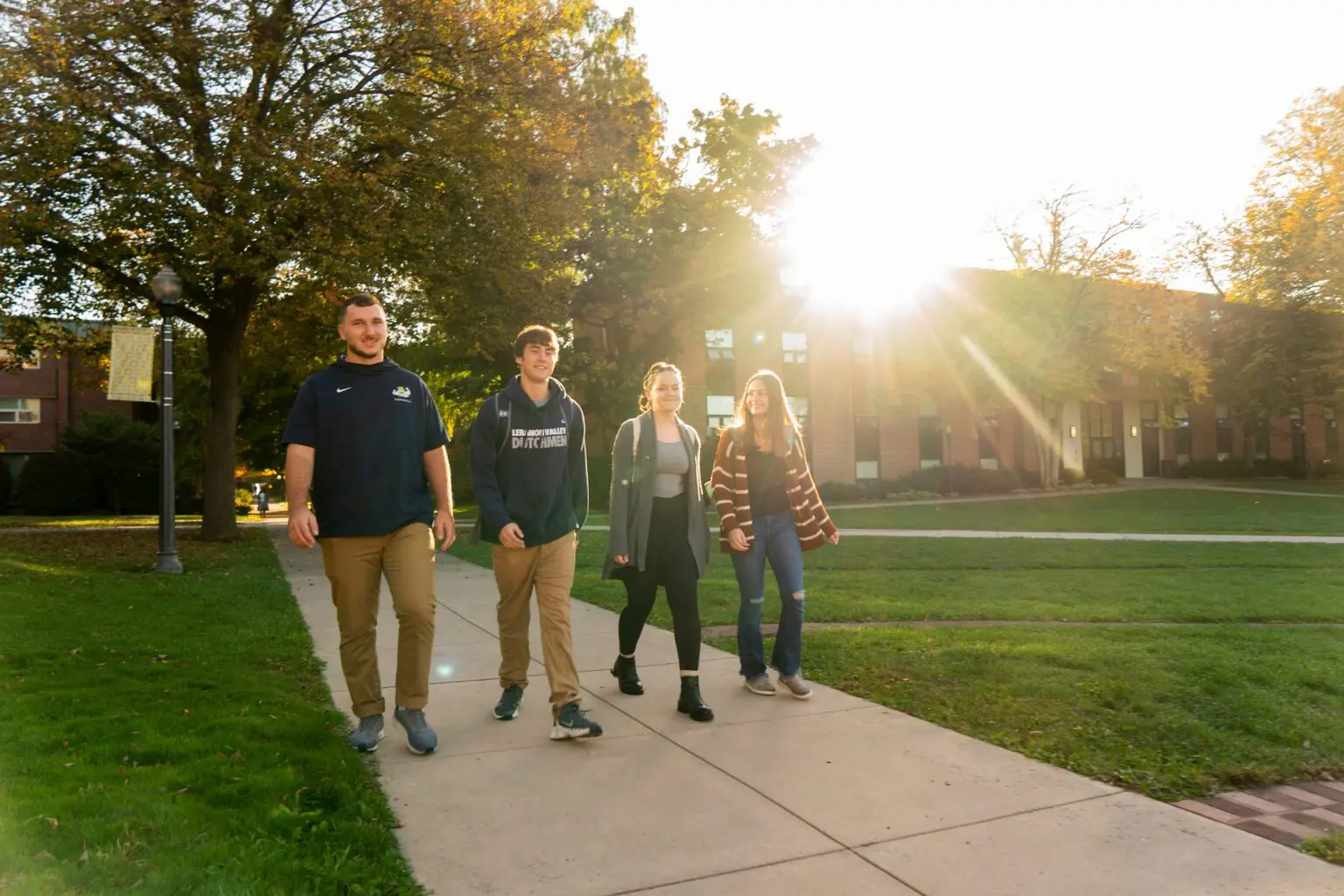 Students outside on campus