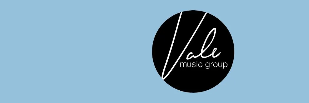 Vale Music Group logo on blue background