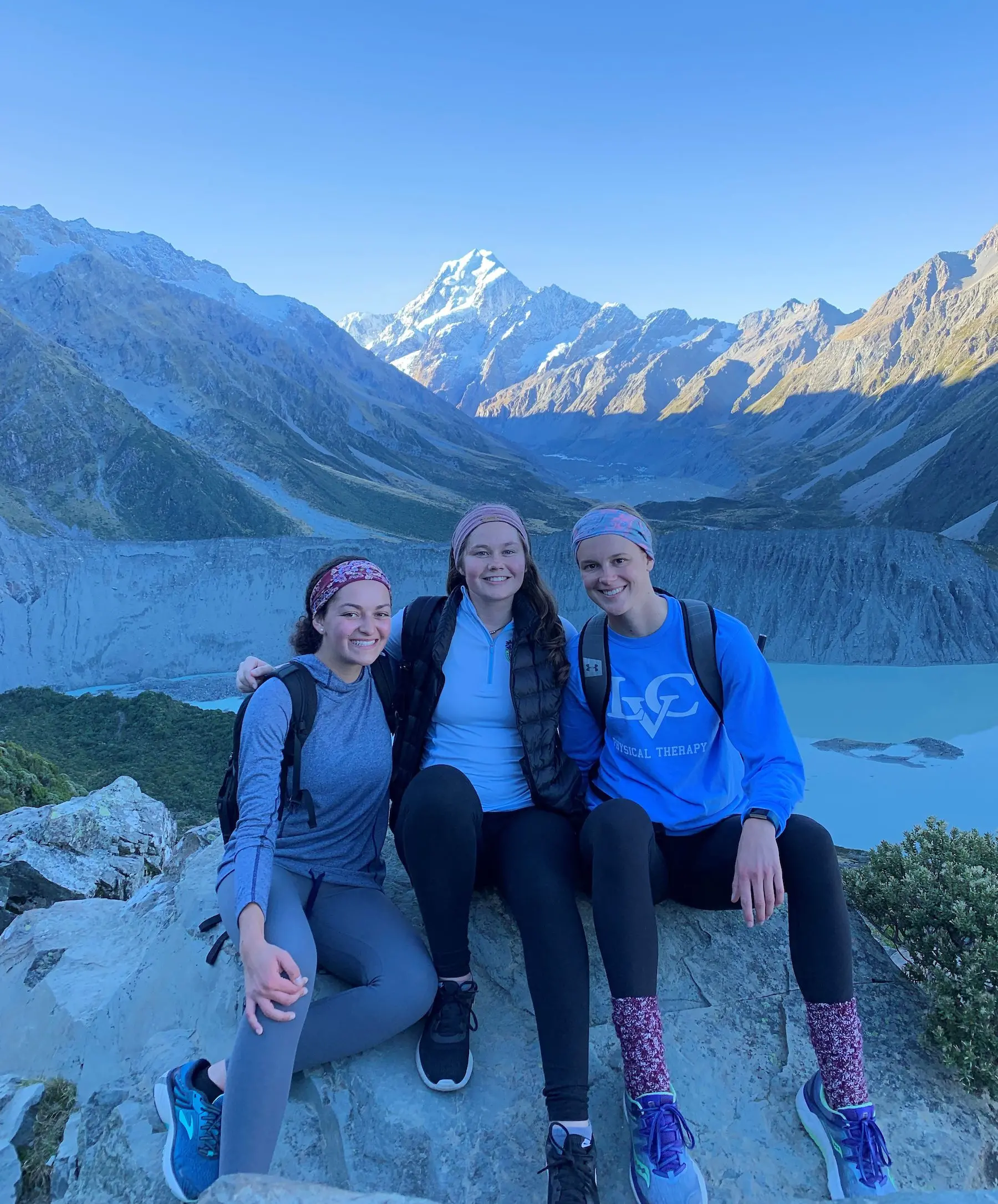 Christina Ward, Rachel Kagarise, and Jenna Lysakowski study abroad in New Zealand in 2019