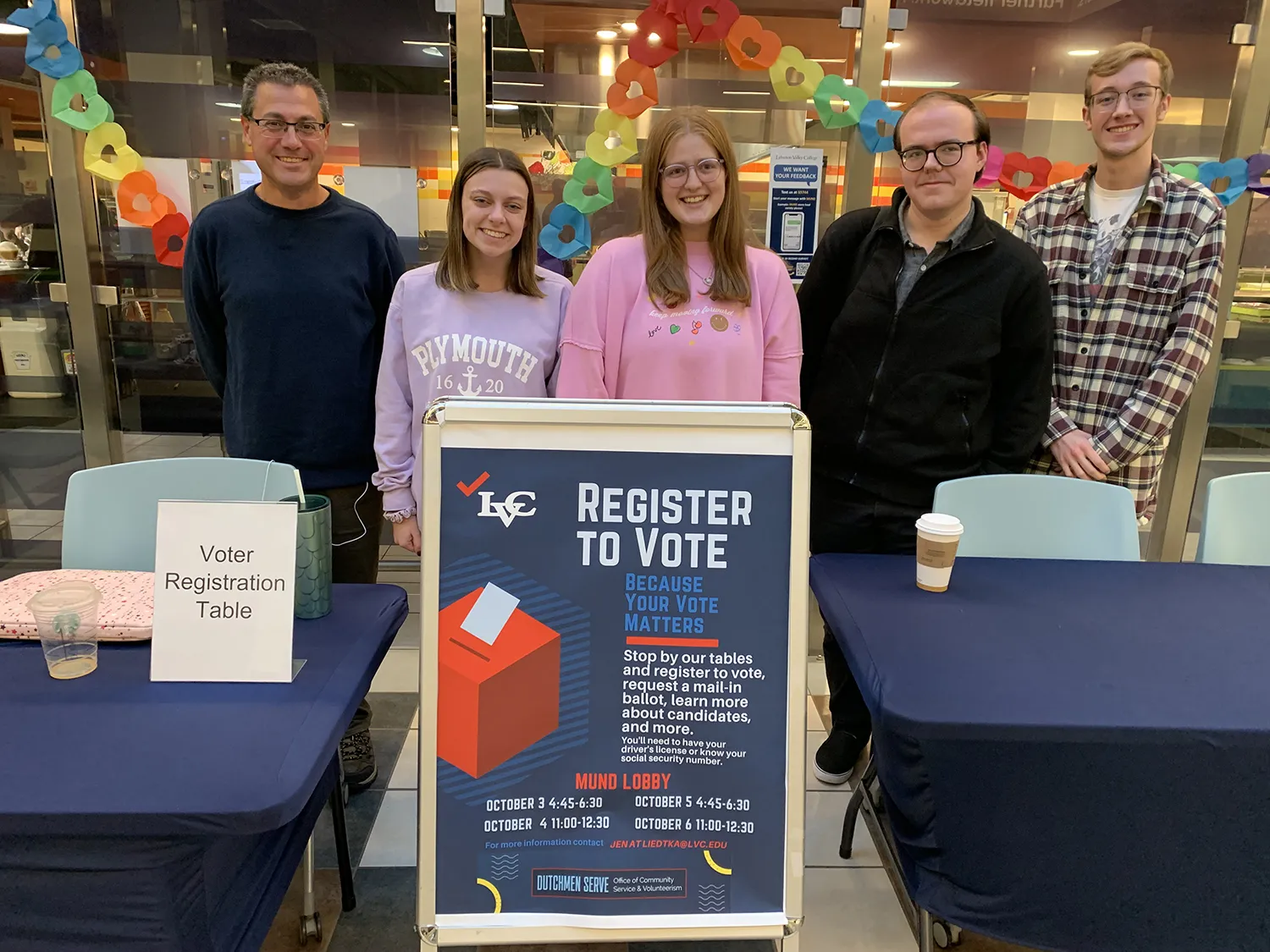 LVC students host a voter registration event