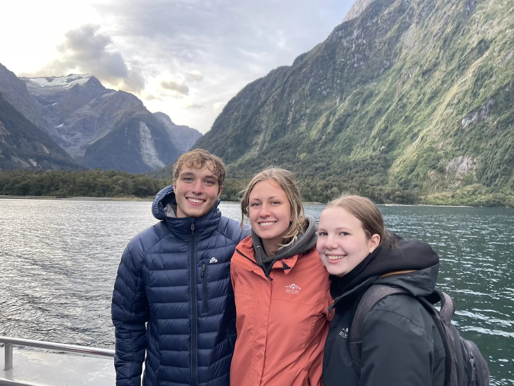 LVC students Sam, Alex, and Abby in New Zealand