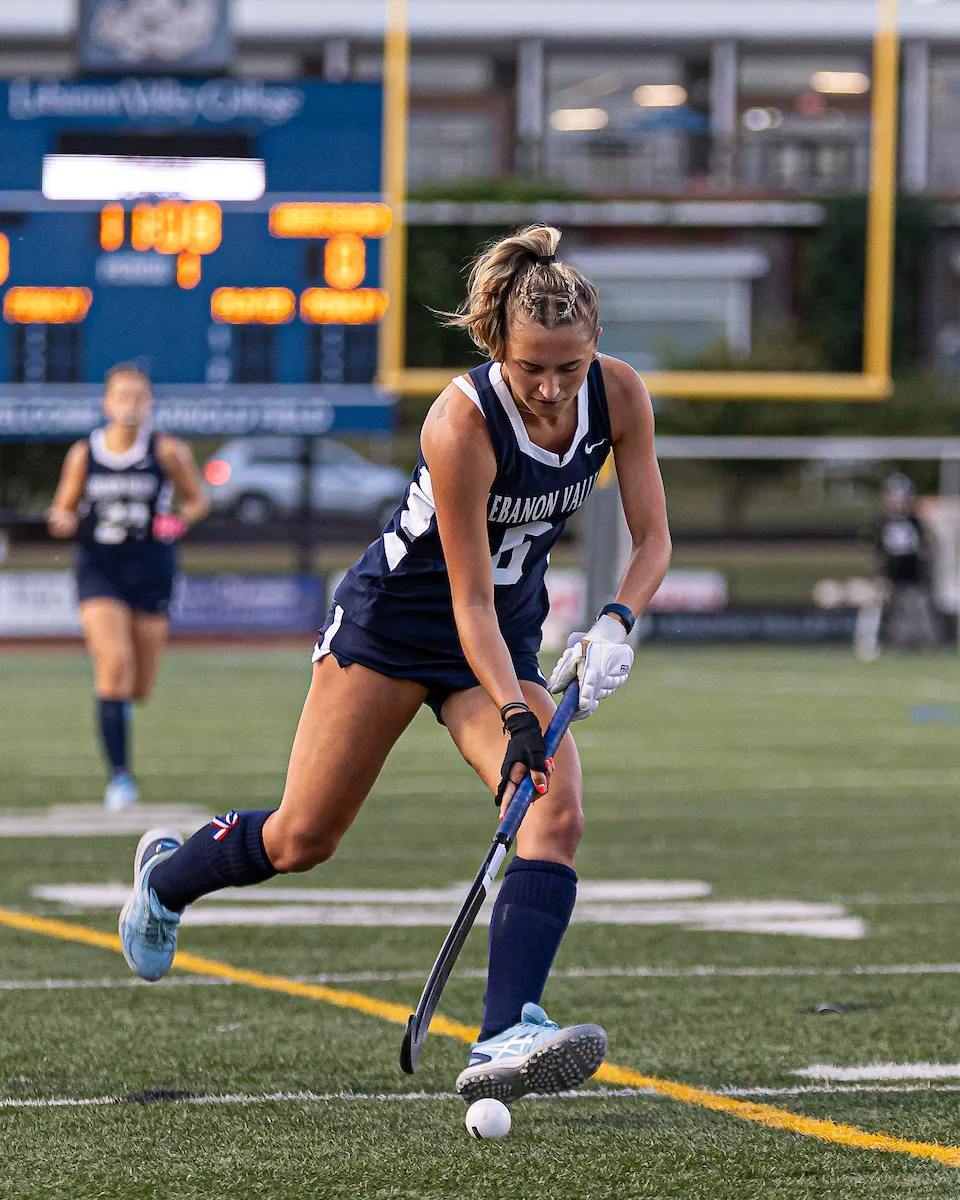 Gracie Johnson on field for LVC field hockey