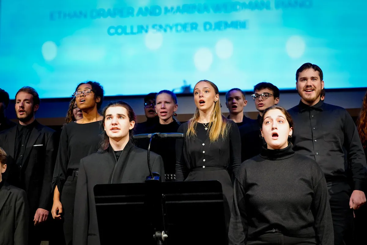 LVC College Choir performs at Christmas at The Valley 2024